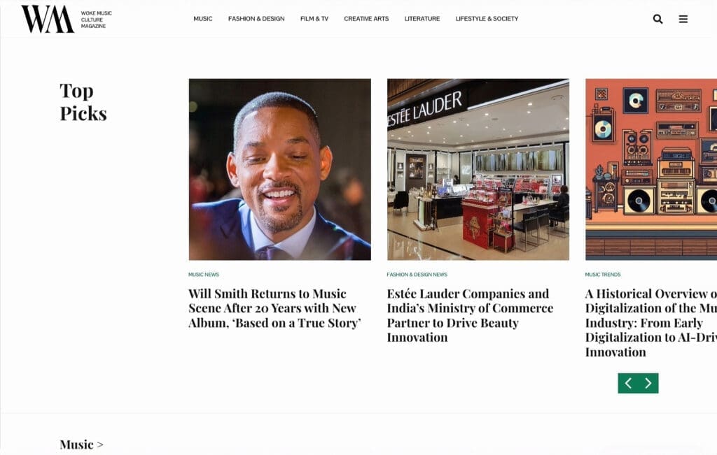 Woke Music Culture Magazine - Cosmosites Postfolio and Customer Stories